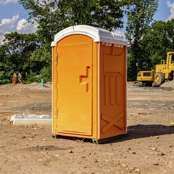 how often are the portable restrooms cleaned and serviced during a rental period in Wynona OK